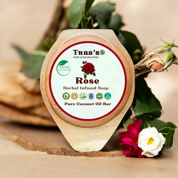 Tuna's® Tunas Rose Soap | Hydrates Skin | Soothing Calm | Free From Animal Fats Like Tallow or Lard etc..100gm