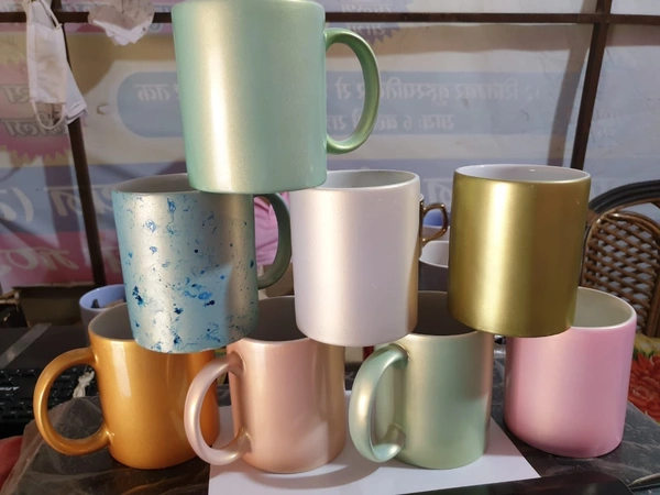 Sublimation Glod & Silver Mug 11oz - Gold, 11oz