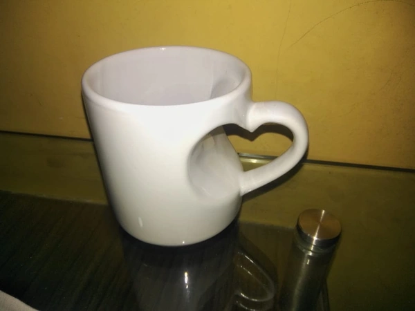 Heart Shape Mug - White, 11oz