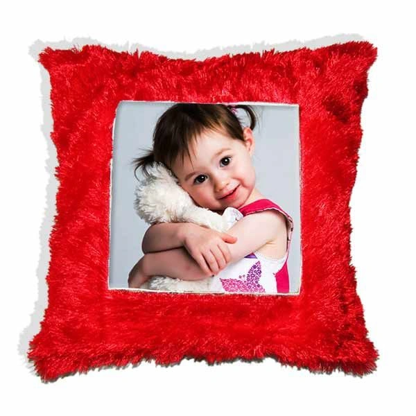 Square Shape Pillow 16inch - Red, 16Inch