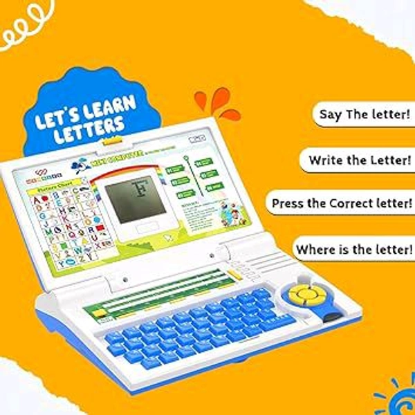 Wembley Educational Computer Laptop Toy for Kids Ages 3 and Up - Featuring 20 Fun Learning Activities - Explore Letters, Words, Games, Mathematics, Music, Logic, and Memory Tools - Blue - ‎kids laptop