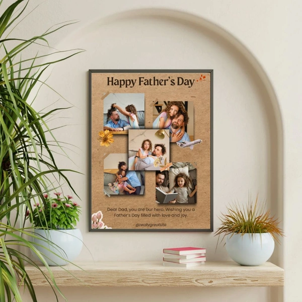 Rustic Personalized Father’s Day Collage Frame – “You Are Our Hero” Edition
