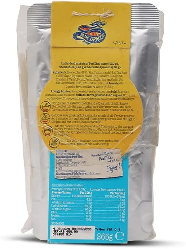 Blue Dragon Pad Thai Noodle Kit 265g