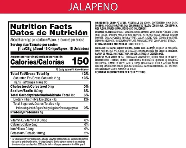Pringles Jalapeno Potato Crisps 158g