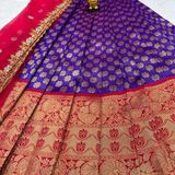 Kanjeevaram Silk Pure Zari Lehenga Along With Blouse And Dupatta - Collection 2