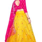 Women Semi-stitched Net Embroidered Lehenga - Collection 1 - Color