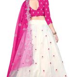 Women Semi-stitched Net Embroidered Lehenga - Collection 1 - Color