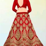 Embroided Semi-stitched Lehenga Choli (Red) - Collection 4