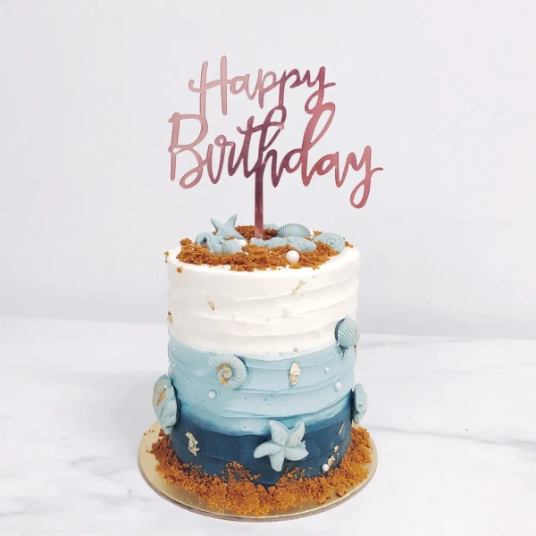 birthday ocean themed chocolate cake - 1 kg