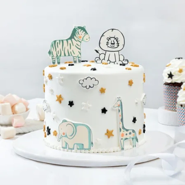 birthday animal themed buttter scotch cake - 1 kg