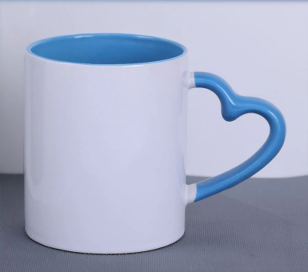 DVAI 11 OZ Heart Handle Sublimation Mug (3 tone ) - 360 ML, 5-7 Working Days