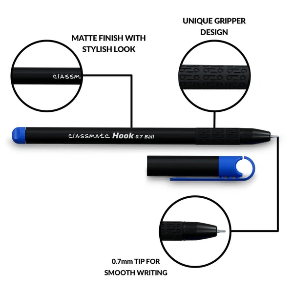 Classmate Hook 0.7 Ball Point Pen  - Blue