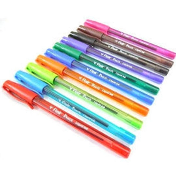Flair Peach Liquid Ink Ball Pen Multi Colour 10 Shades 