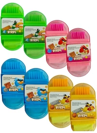 Angry Bird 3 In 1 Rubber , Sharner With Dust Brush