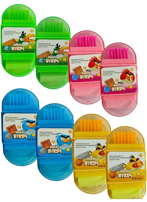 Angry Bird 3 In 1 Rubber , Sharner With Dust Brush