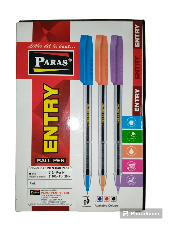 PARAS Entry Ball Pen Pack Of 20  - Blue