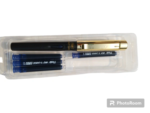 Flair Inky Gold Fountain Pen With 5 Refills  - Blue