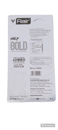 Flair Inky Gold Fountain Pen With 5 Refills  - Blue