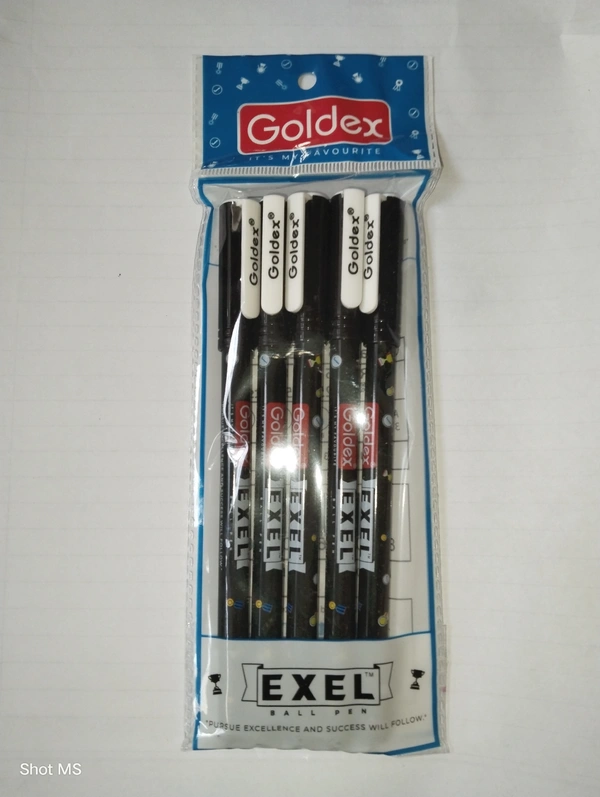 Goldex Exel Ball Pen - 5 Piece  - Black