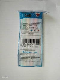 Goldex Cotton Doll Ball Pen - 5 Piece  - Blue