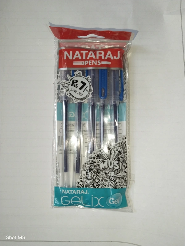 Natraj Gelix Gel Pen - 5 Piece  - Blue