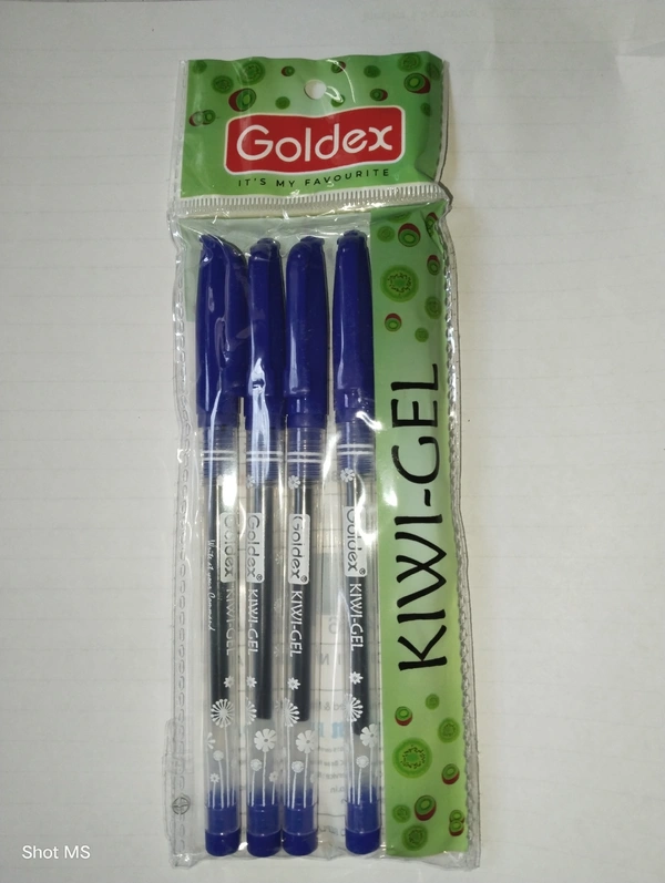 Goldex Kiwi Gel Pen - 5 Piece  - Blue
