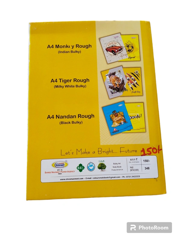 Shree Navneet  Monkey Yellow Page A4 Rough Notebook  - 348, A4