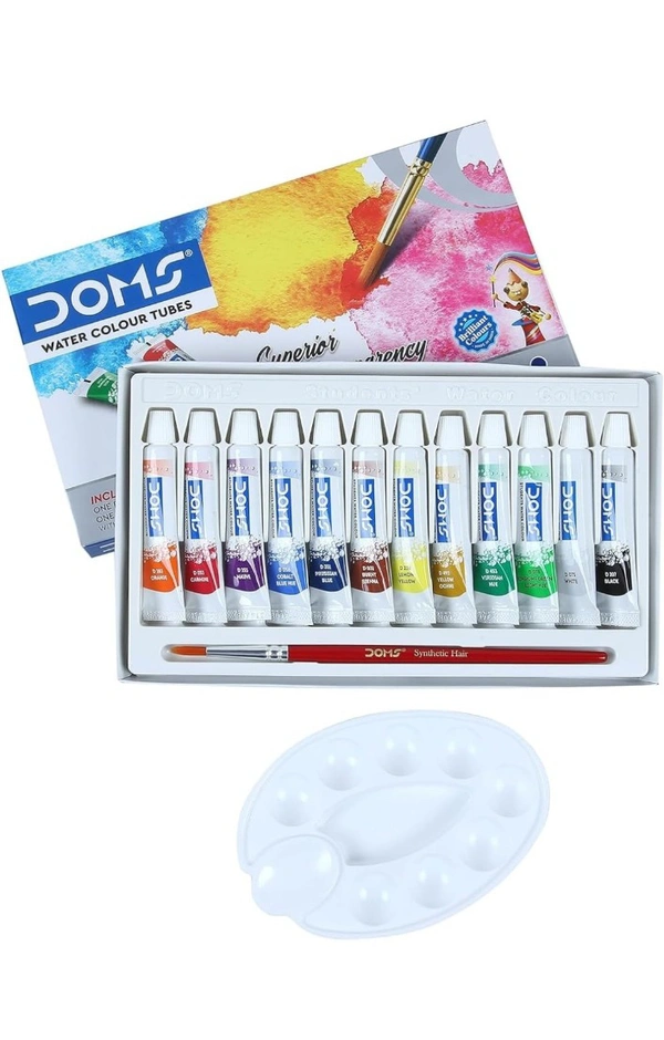 Doms Non-Toxic Water Colour Tube Set In Cardboard Box 