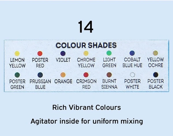 Doms 12 Shades Poster Colour 
