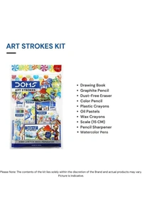 Doms Art Strokes Kit | Perfect Value Pack | Kit For Creative Minds | Gifting Range For Kids | Combination of 10 Stationery Items