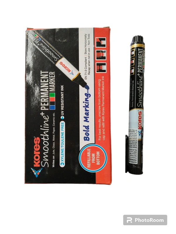 Kores KORES Smoothline+ Permanent Marker  - Black
