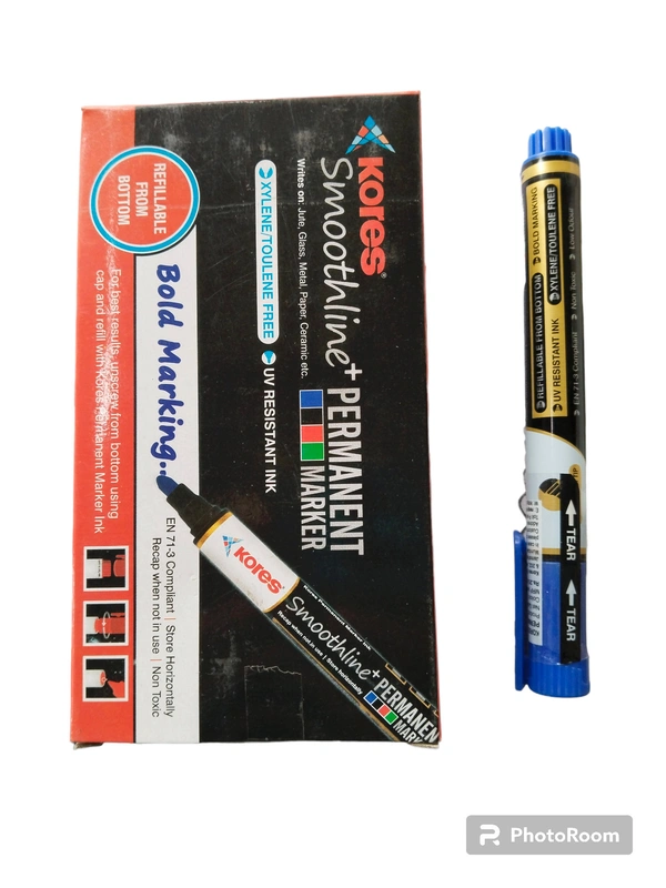Kores KORES Smoothline+ Permanent Marker  - Blue
