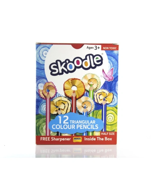 Skoodle 12 Shade Triangular Colour Pencils  - 10 Shades