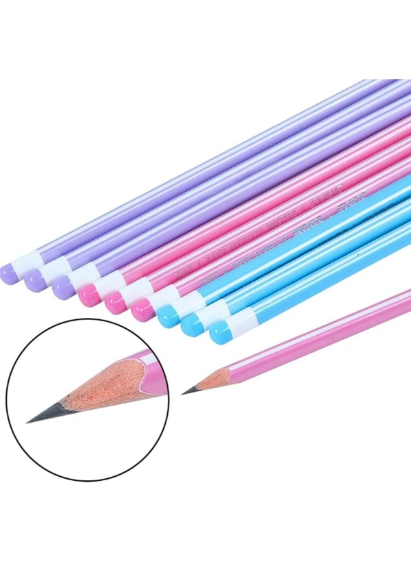 Doms Zoom Ultimate Dark Pencil Box Pack | Triangular Shape For Easy Holding & Comfort | Free Eraser & Sharpner With Each Box | Dark & Neat Handwriting | Pack of 10 Pencils