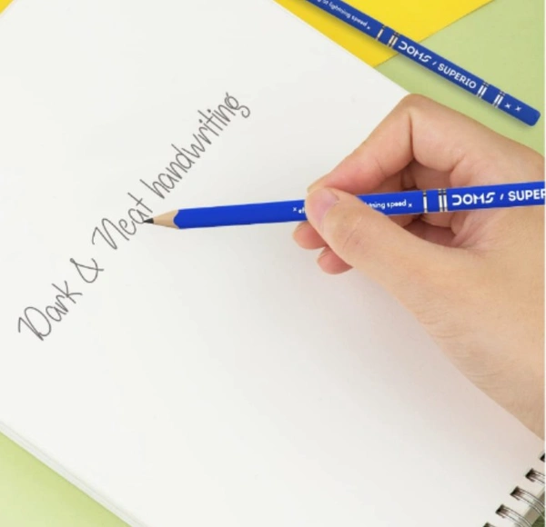 Doms Superio Non-Toxic Super Dark Graphite Pencils | Tumbler Pack | Effortless Writing | Ideal For Sketching & Drawing | Pack of 5 Pencils