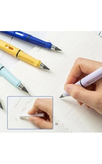 SWADEC Pen Shape Pencil Everlasting Inkless Reusable Erasable Infinite Replaceable Graphite Nib Birthday Party Return Gift for Kids Multicolor Pack of 1