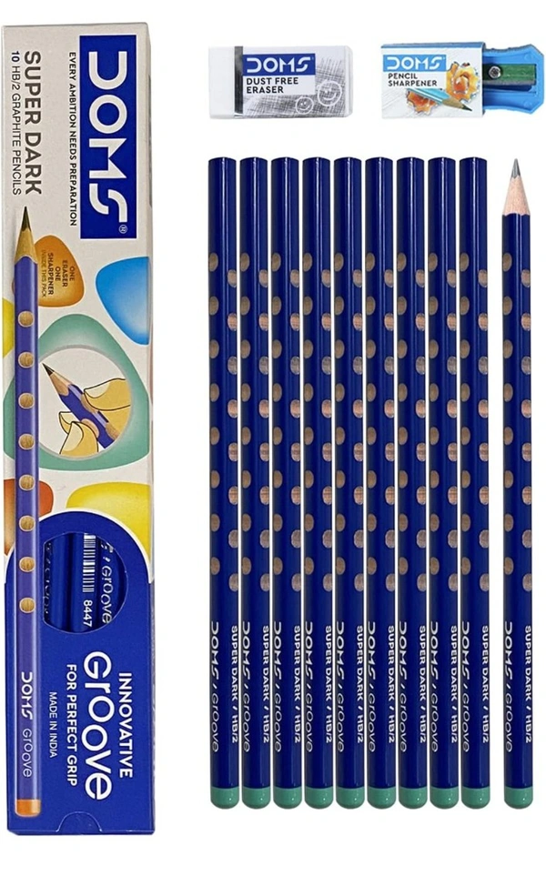 Doms Groove Super Dark HB/2 Graphite Pencils 