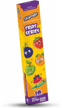 Skoodle  SKOODLE Fruit Series Paper Pencils, Super Dark Pencils, 100% Recycled Pencil, Non-Toxic, Set of 10 pencils, 1 sharper and 1 dust-free Eraser, gift for kids