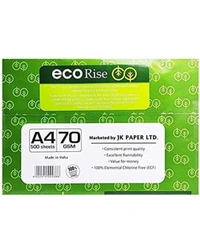 Eco Rise Printing PhotoCopy Paper A4 Size JK Paper ECO TREE FRIENDLY, 70 GSM 500 Sheet (Pack Of 1) - 500, A4