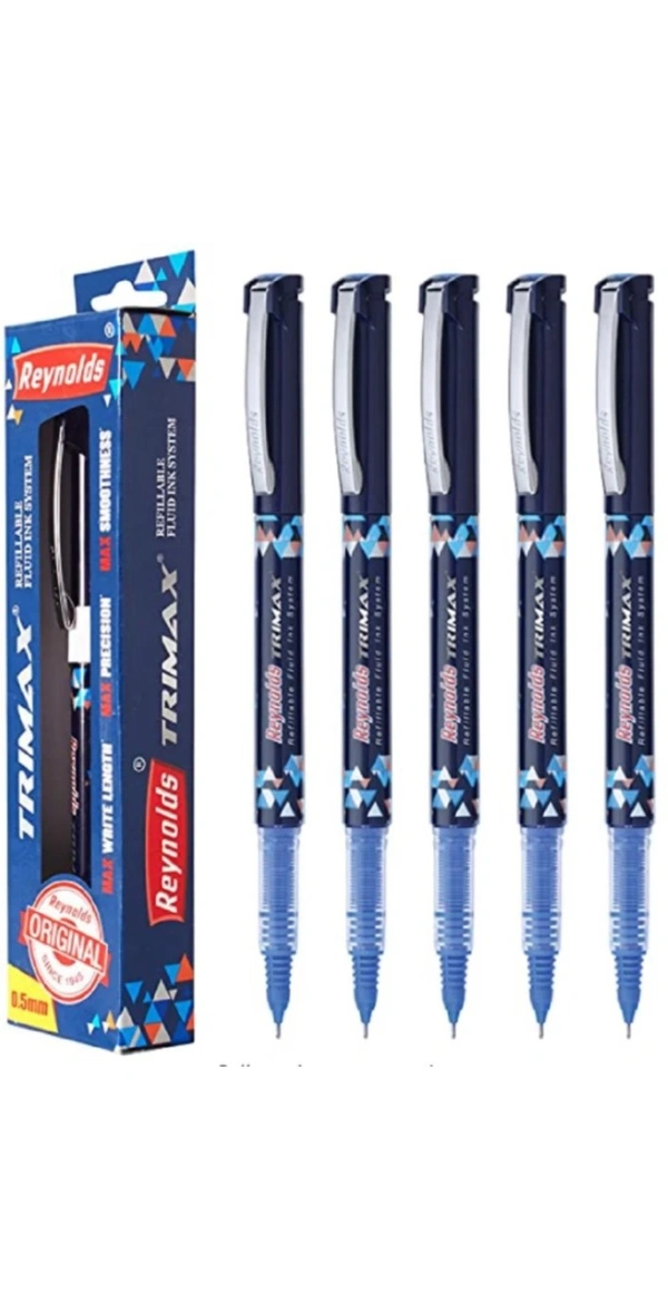 Reynold Trimax Liquid Gel Pen Pack Of 1 With Free High-Lighter - Blue