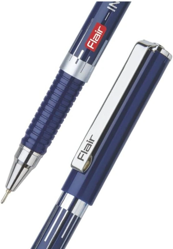 Flair  FLAIR Inkline Ball Pen Box Pack | Lightweight & Attractive Body Colors | Smooth and Bold Writing Experience | Durable, Refillable Pen | Blue Ink 1 Piece  - Blue
