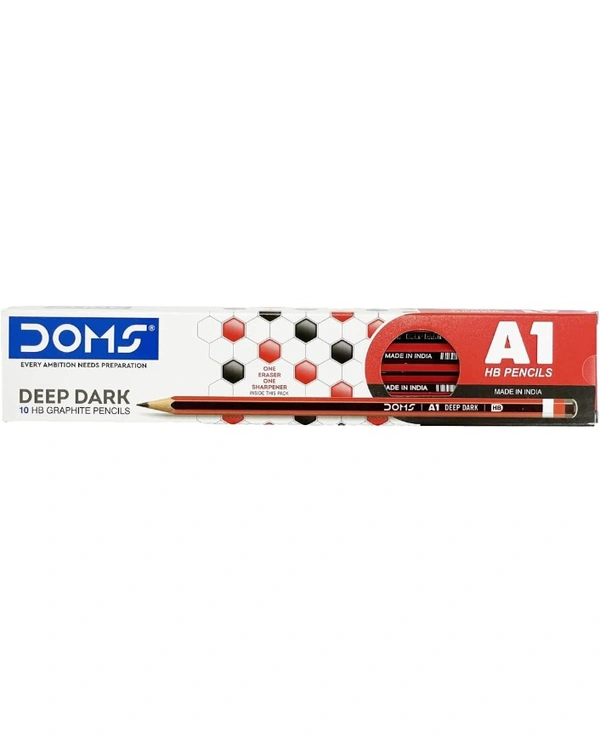 Doms A1 Deep Dark HB Graphite Pencil | Include Eraser & Sharpner 