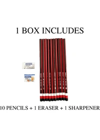 Doms A1 Deep Dark HB Graphite Pencil | Include Eraser & Sharpner 