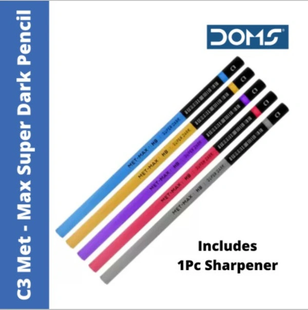 Doms C3 Met - Max Super Dark HB Graphite Pencil Pack Of 10