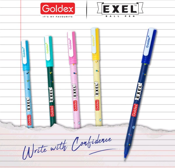 Goldex Exel Ball Pen - 5 Piece  - Blue