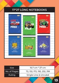 Shape Long Notebook Single Line  - 172