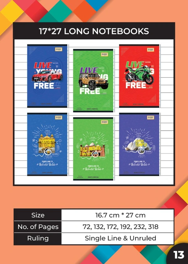 Shape Long Notebook Single Line  - 172