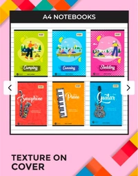 Shape A4 Notebook - 212 Pages, Single Line, Soft Cover - 212