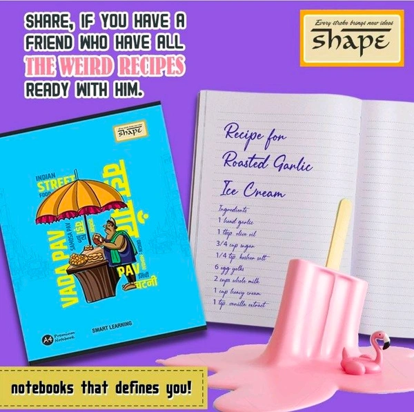 Shape A4 Notebook - 318 Pages, Single Line , Soft Cover - 318