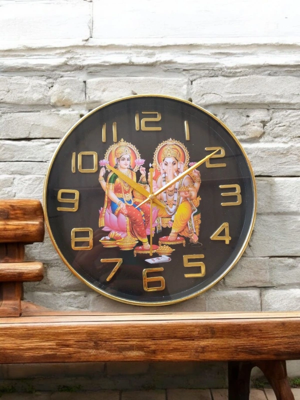 Maa Laxmi - Ganesh Wall Clock  - 25*25 Cm